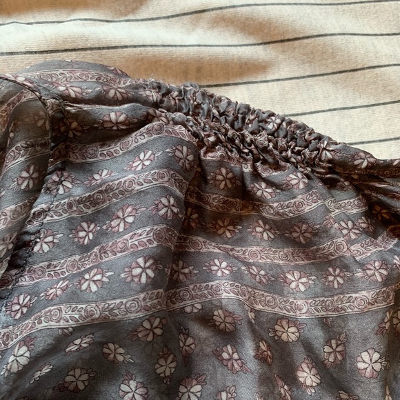 2/$25 Zara Grey Silk Blouse S - Picture 4 of 8